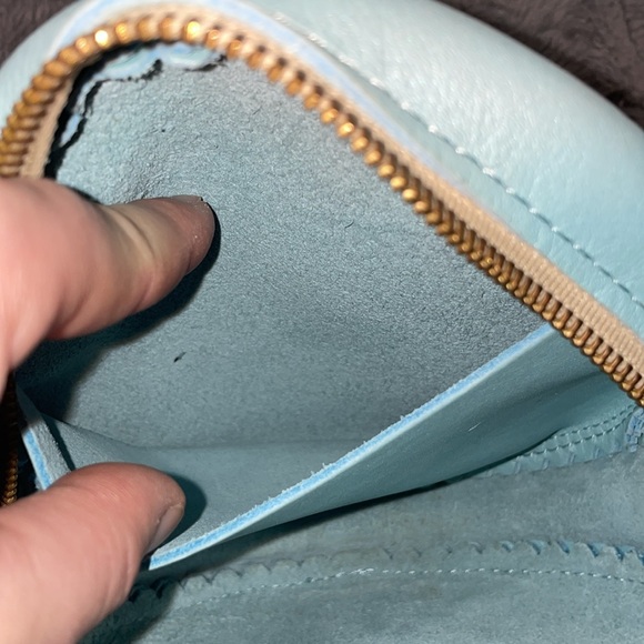 Portland Leather Light Blue Crossbody Bag - Picture 10 of 10